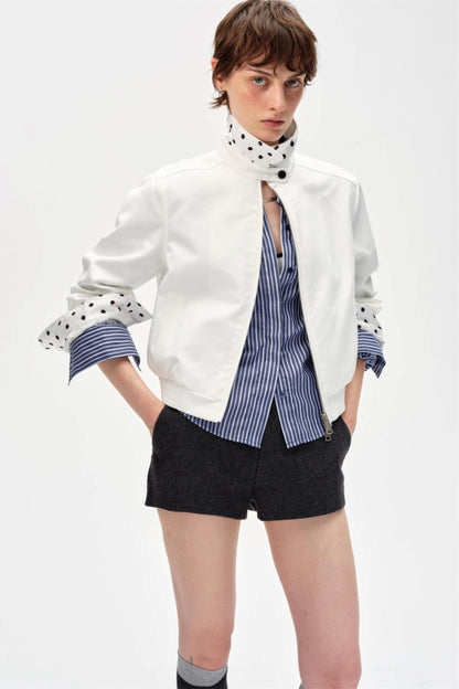 Vintage Contrast Polka Dot Jacket