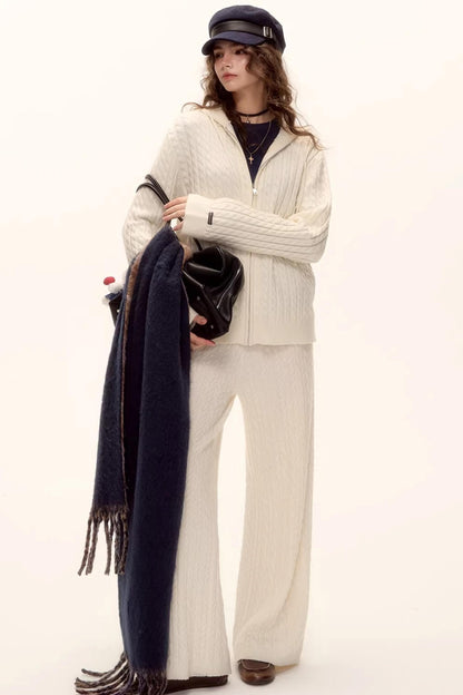 Knitted Jacket Pants Set-Up