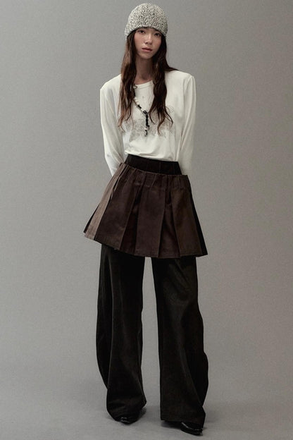 Genesis Pleated Leather Skirt