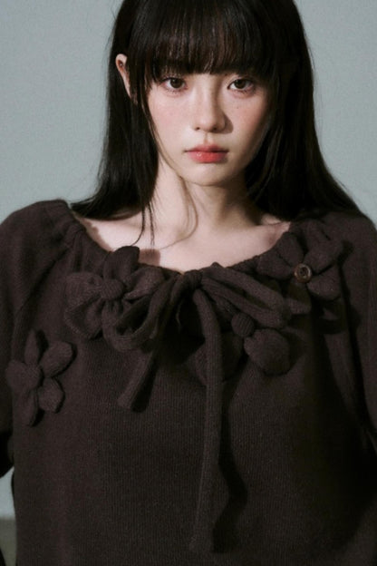 Handmade Floral Knit Sweatshirt