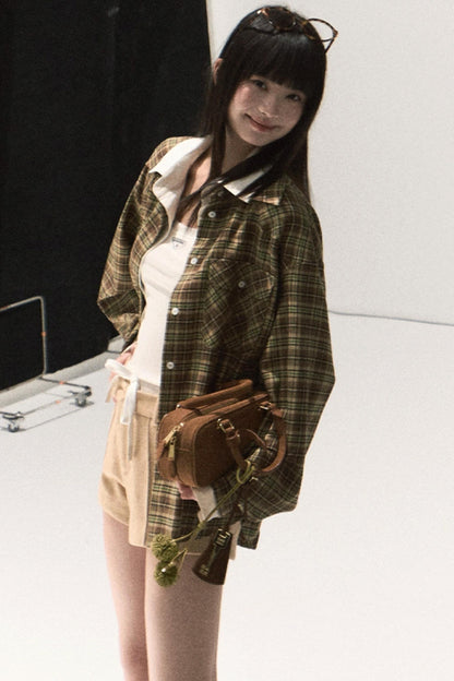 Vintage Striped Texture Layered Shirt