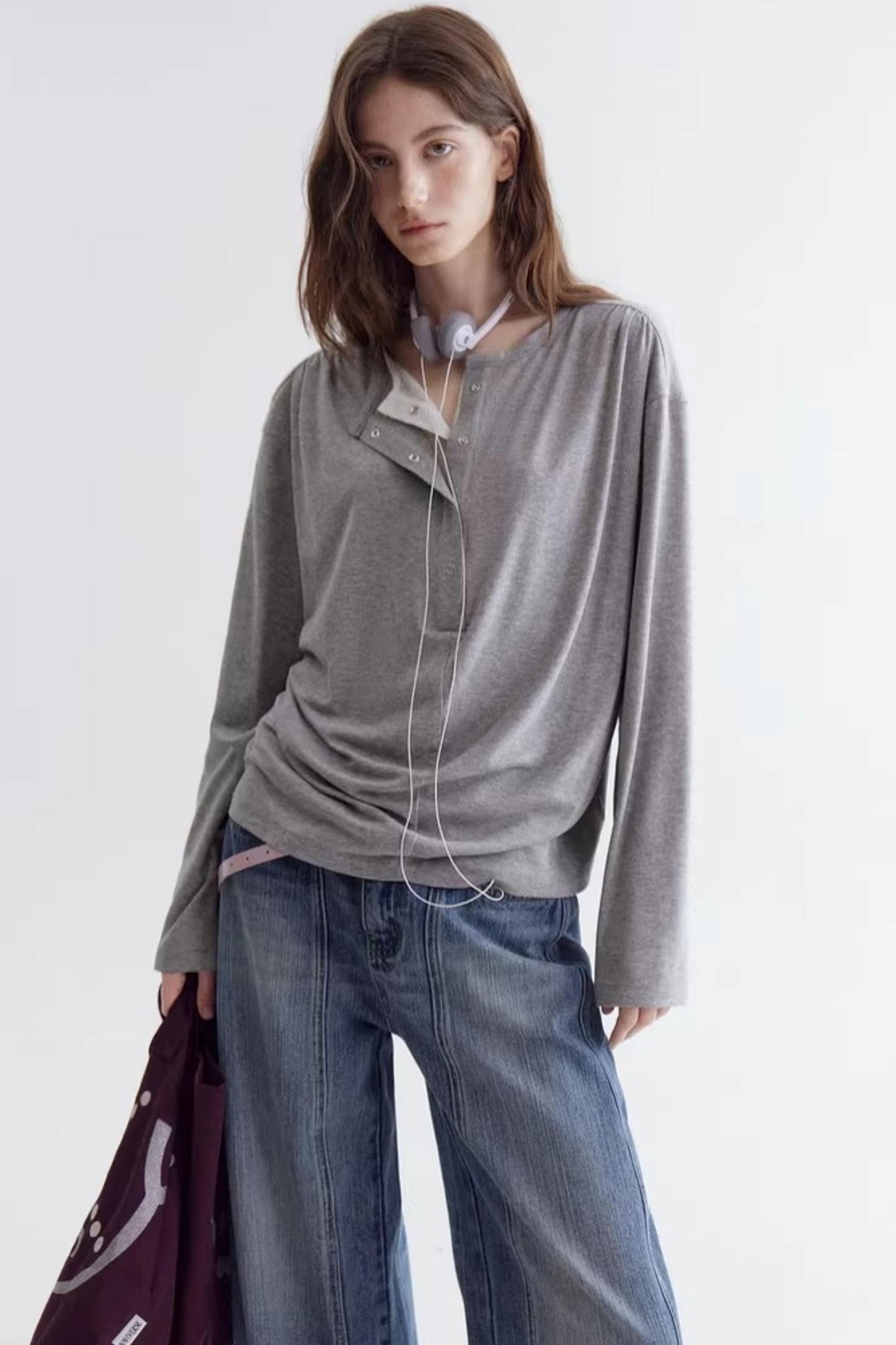 Lace Collar Fake Two-Piece T-Shirt