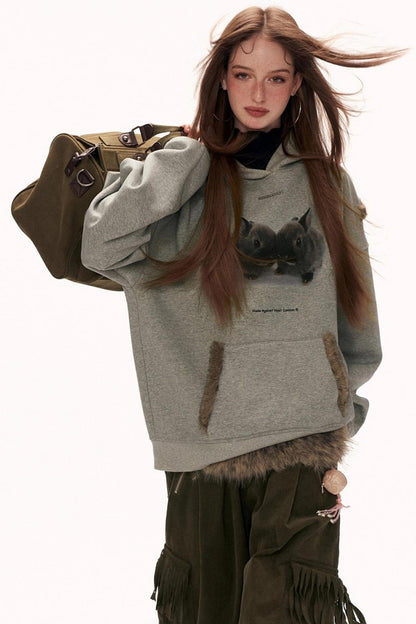 Star Rabbit Hooded Sweatshirt