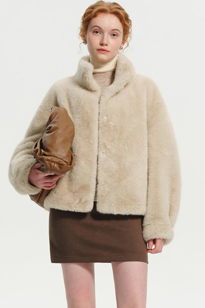 Multicolor Imitation Mink Fur Short Jacket