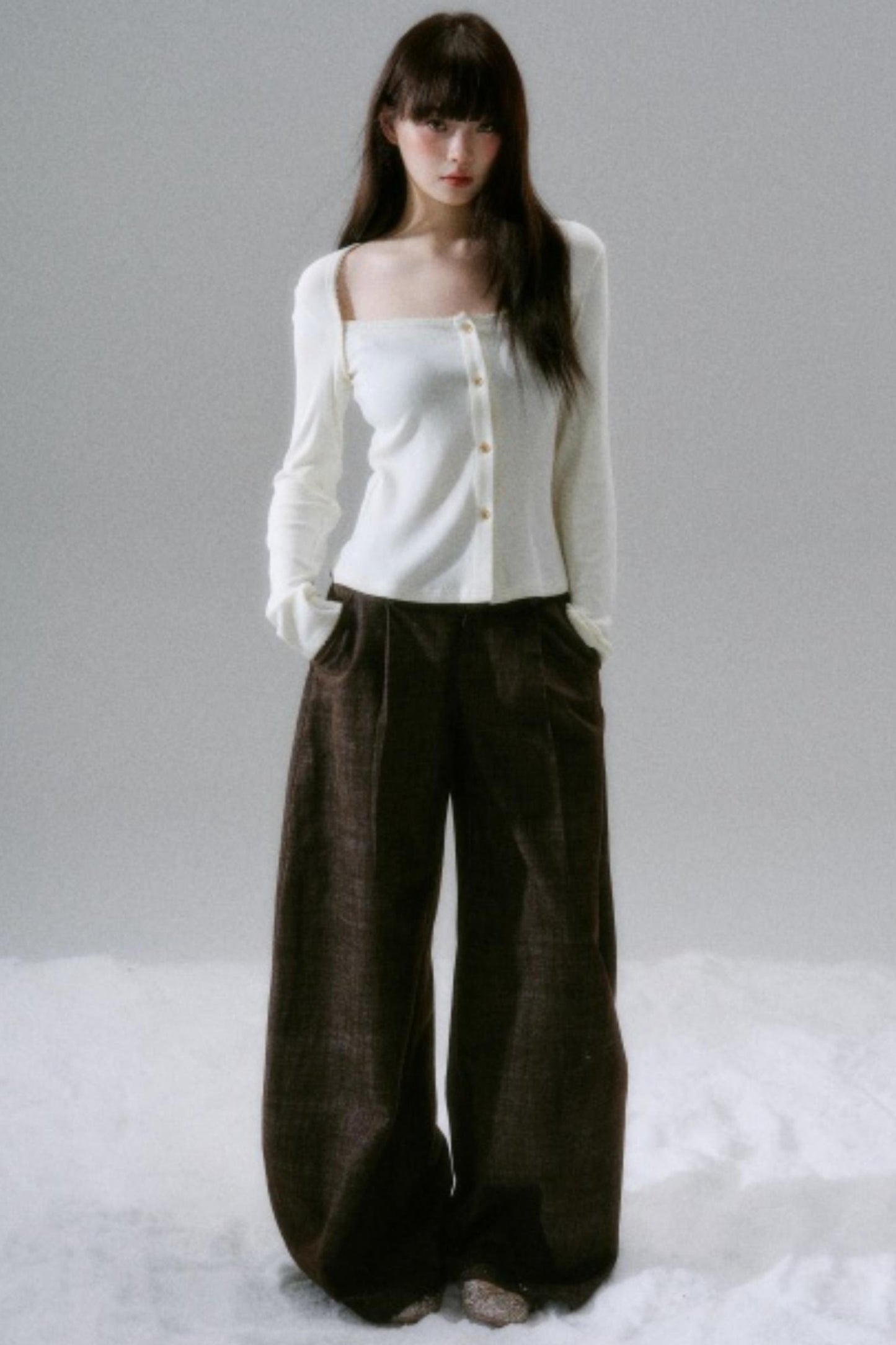 Lyocell Rabbit Fur Long-Sleeve Top