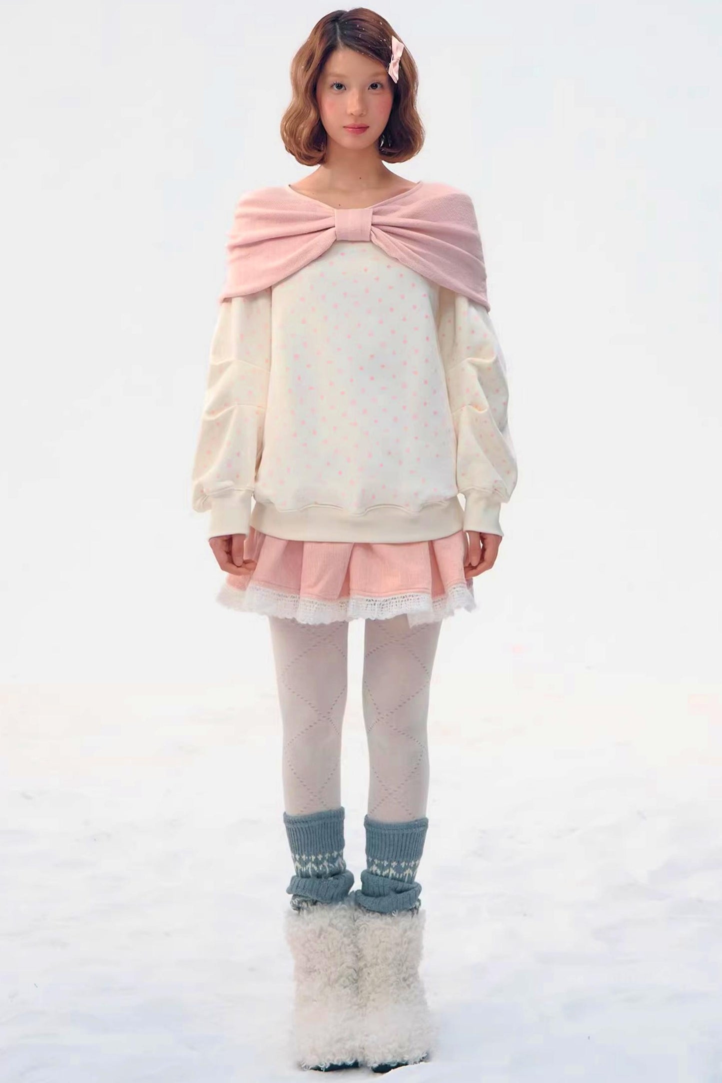 Retro Polka Dot Knit Top