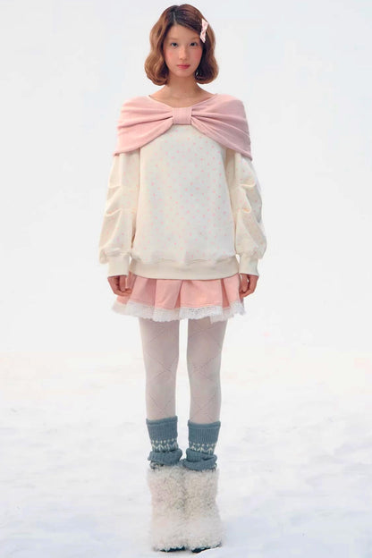 Retro Polka Dot Knit Top