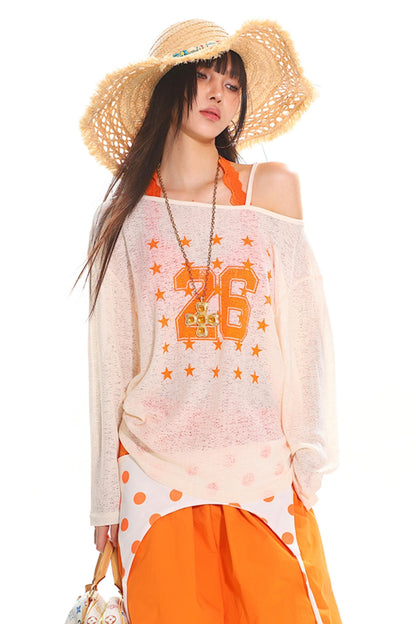 Vintage Rose One Shoulder T-Shirt