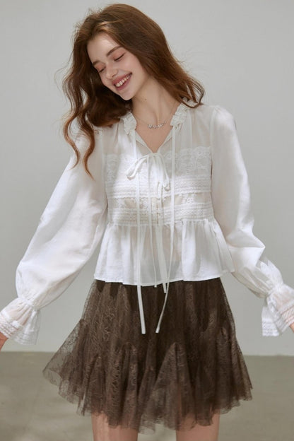 Autumn V-Neck Tencel Shirt