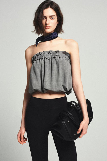 Kurzes Tube-Top aus Wollmischung
