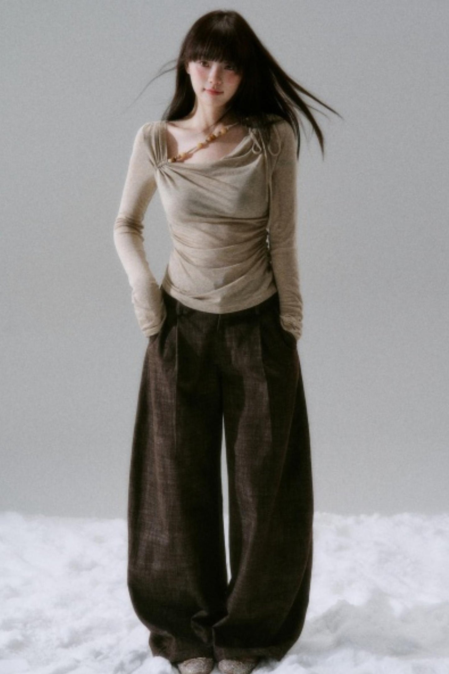 Lyocell Wool Beaded T-Shirt