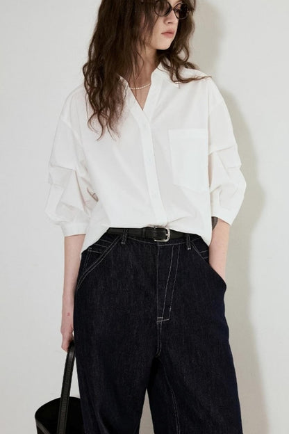 Chic V-Neck Cropped Summer Shirt