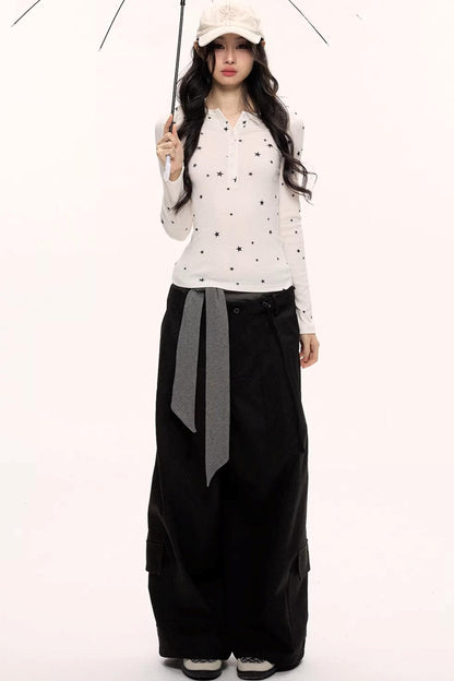 Hot Girl Lace-Up Cargo Pants