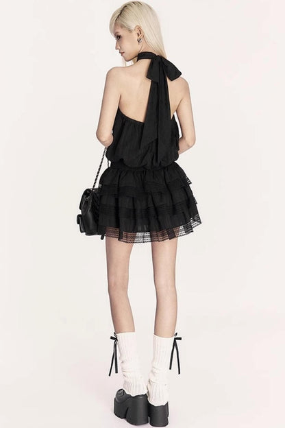 Backless Striped Bow Dress