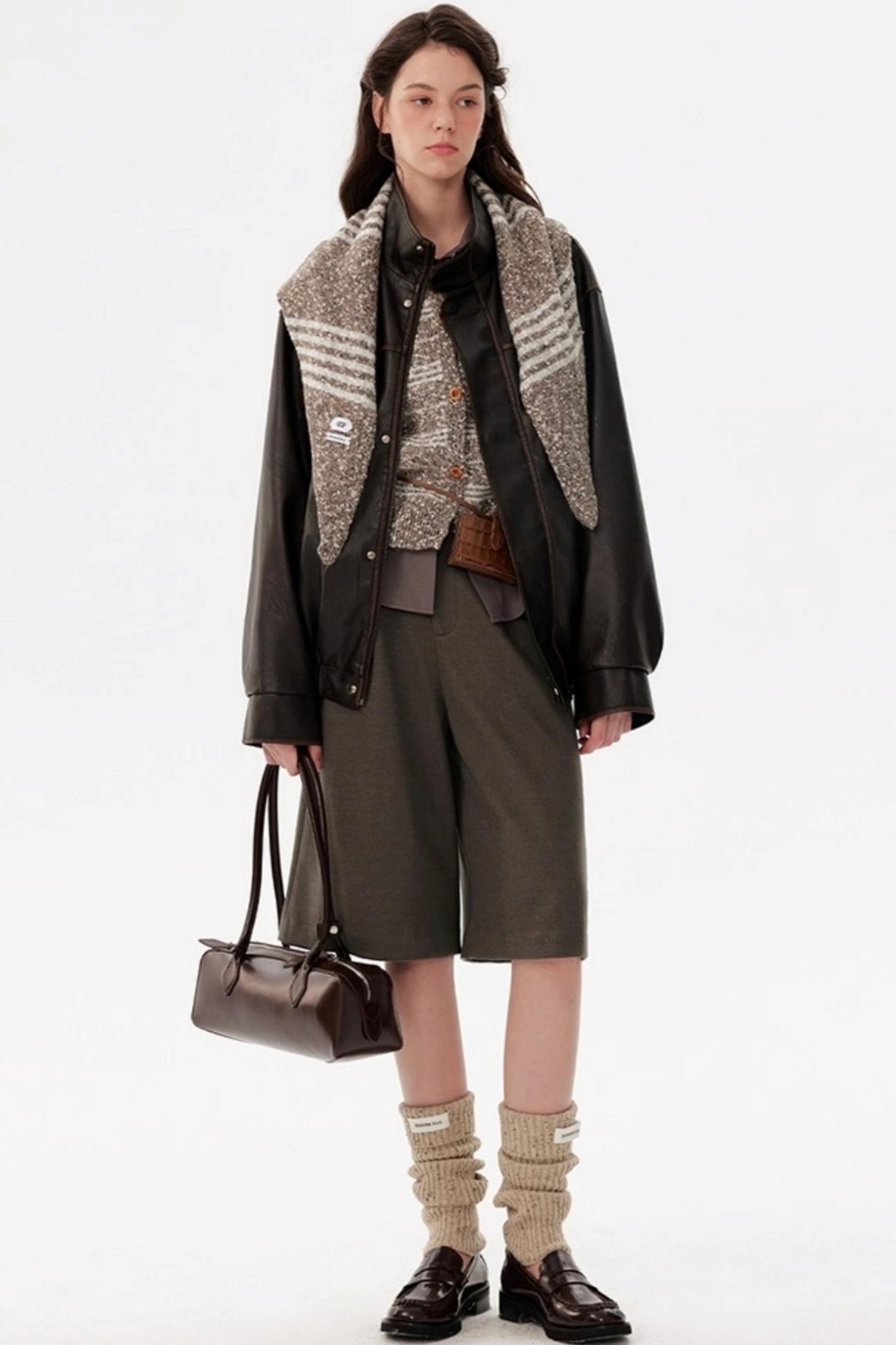 Casual Maillard Cropped Suit Pants