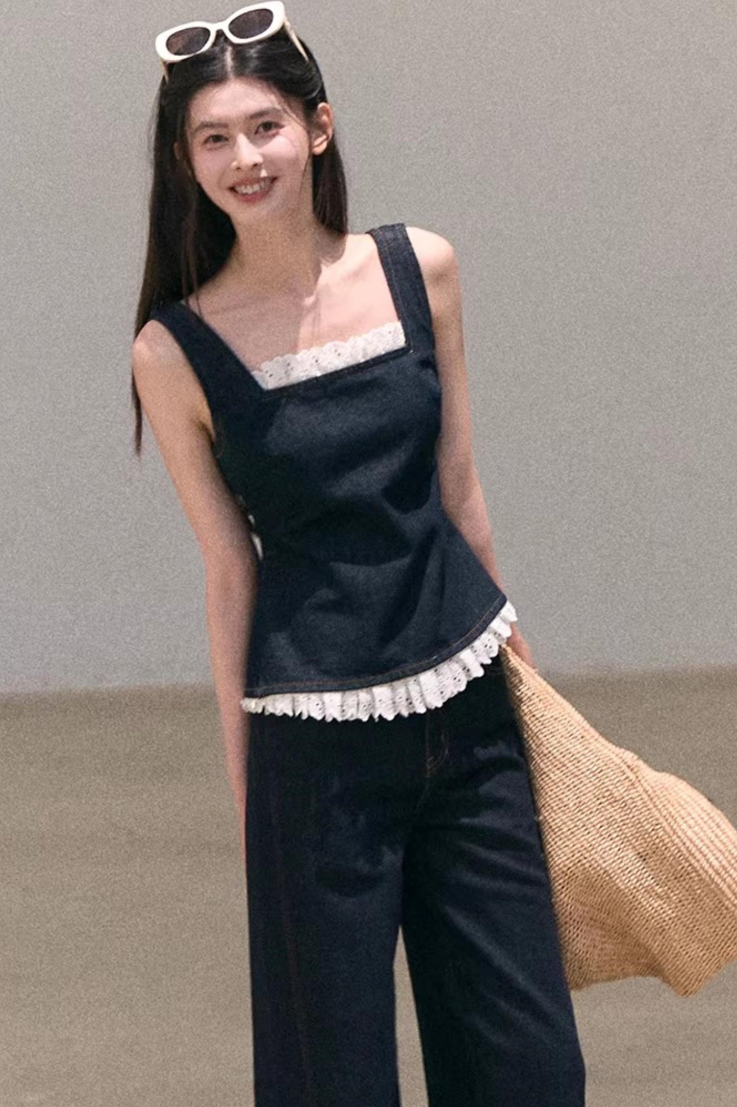 Sun-Kissed Floral Denim Pants Set-Up