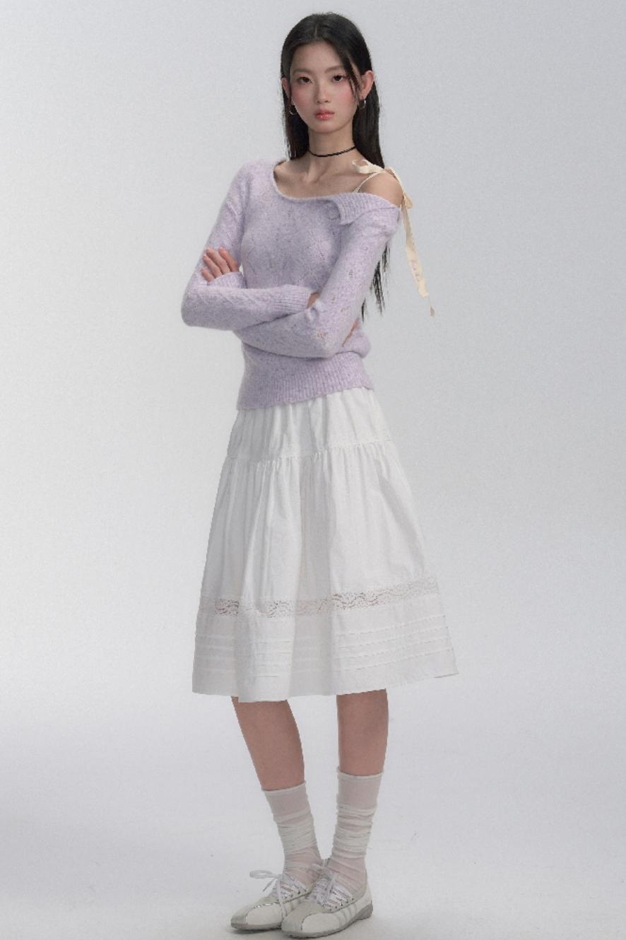 Schnürung Schulter Stricktop 