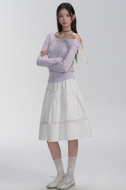 Schnürung Schulter Stricktop 