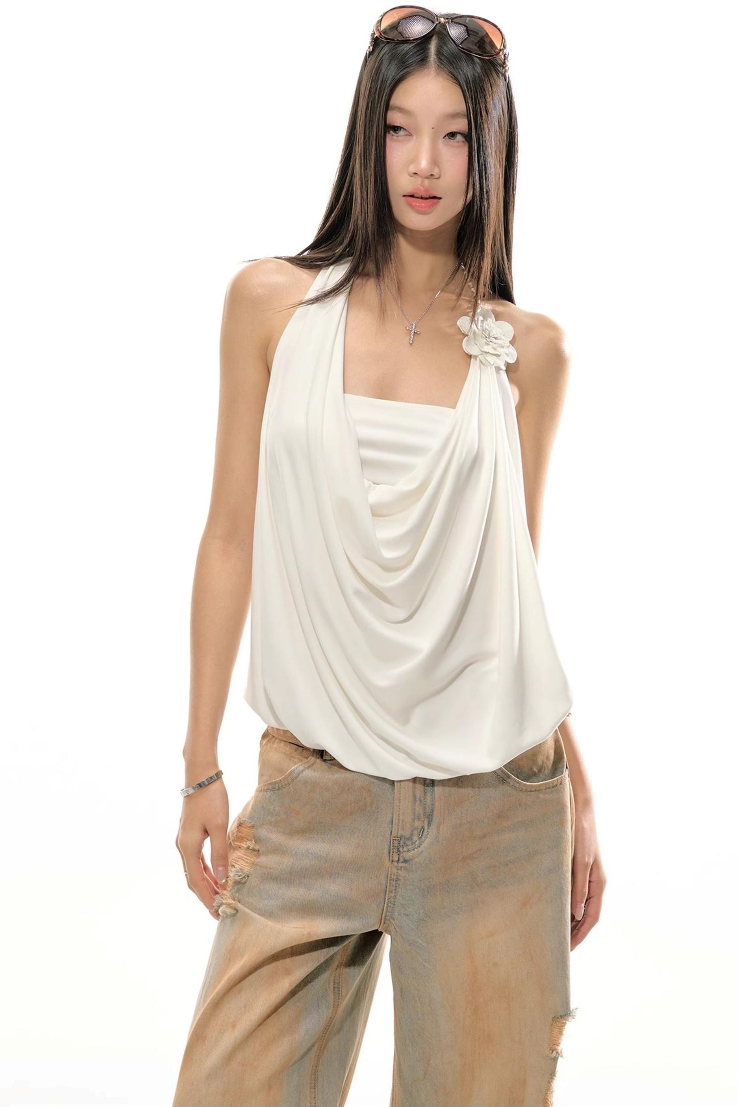 Camellia Swing Top Pants Set-Up