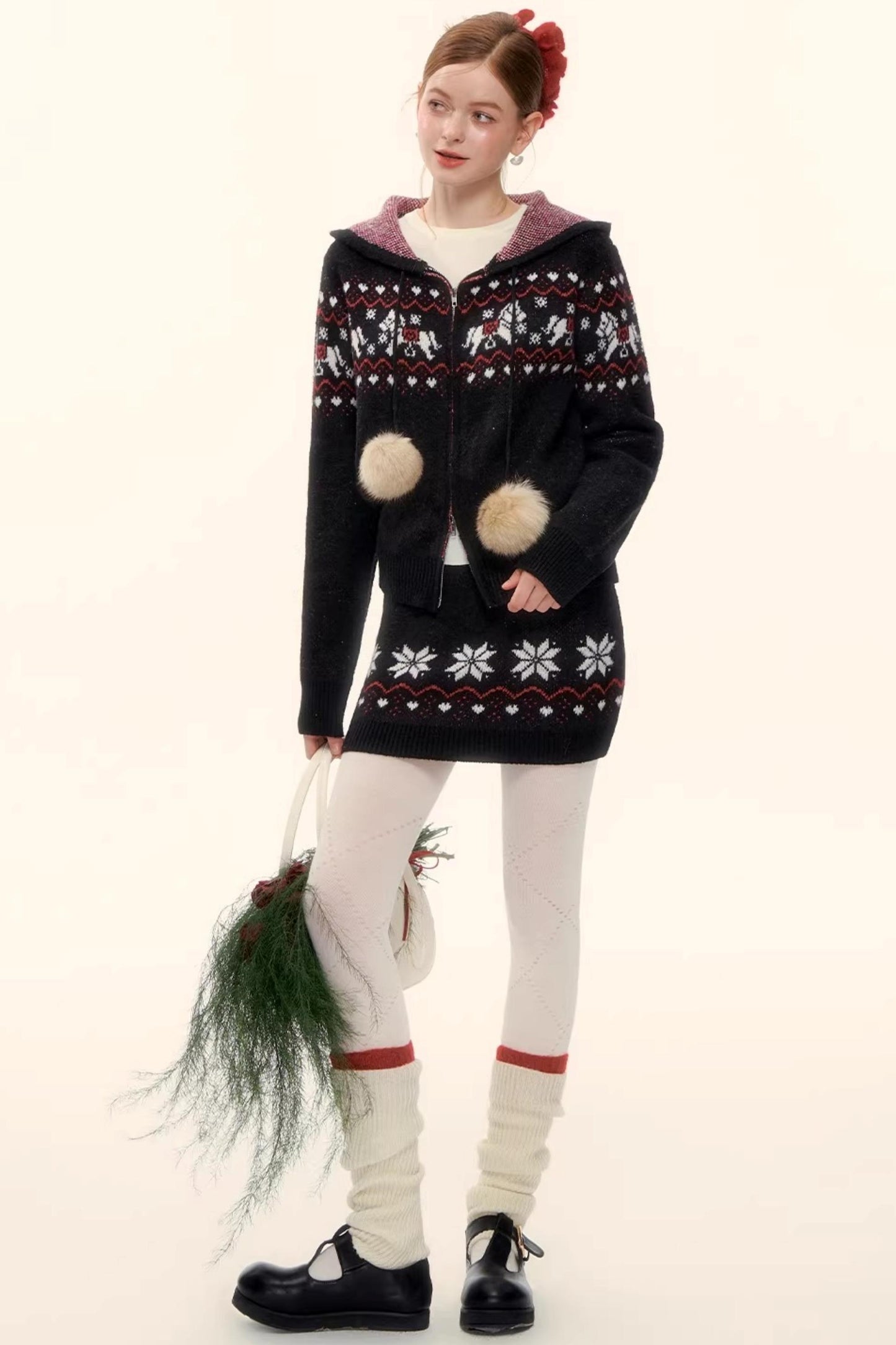 Wool Blend Fair Isle Jacket Set-Up