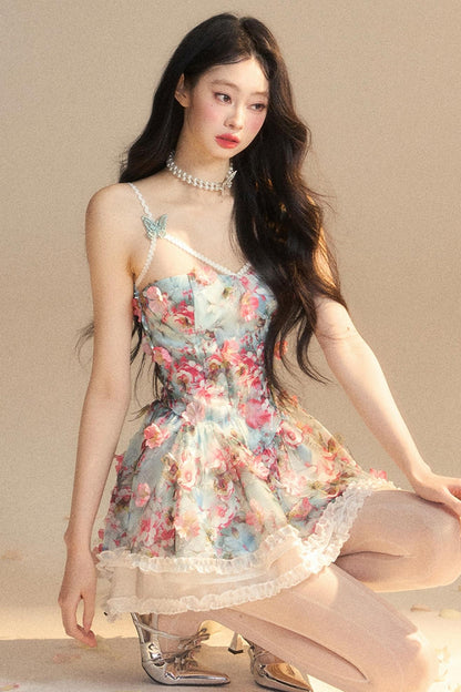 Vintage Floral Garter Dress