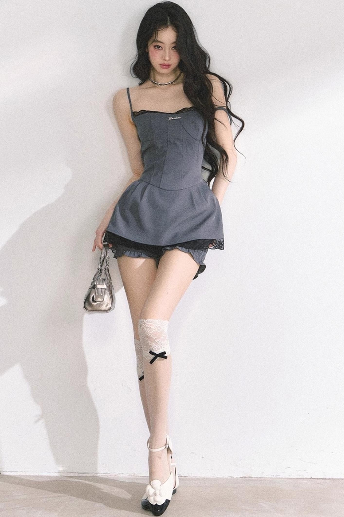 Summer Lace Halter Dress Set