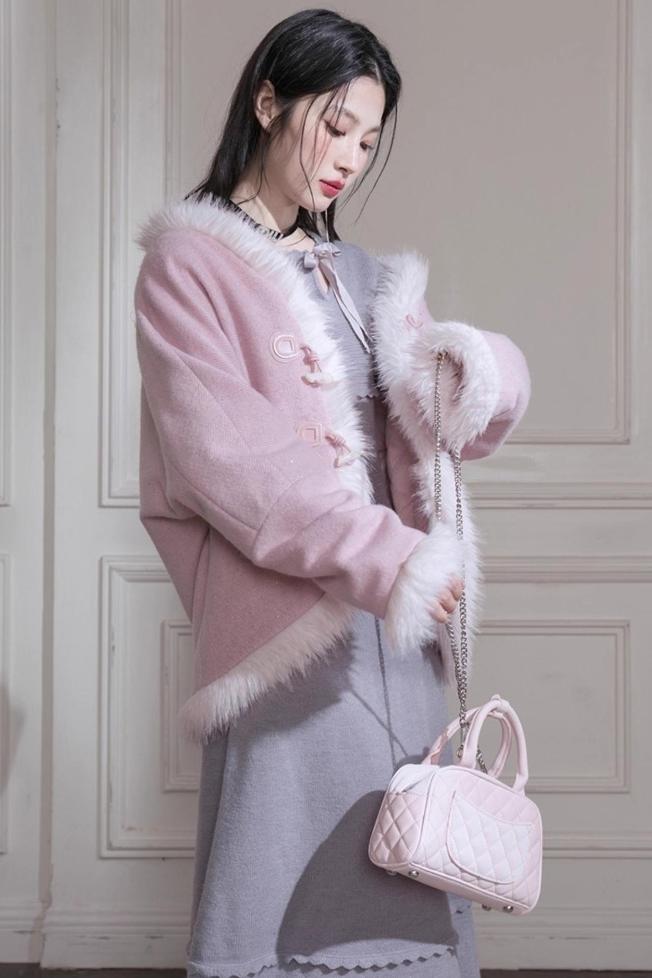 Snow Cherry Wool Coat
