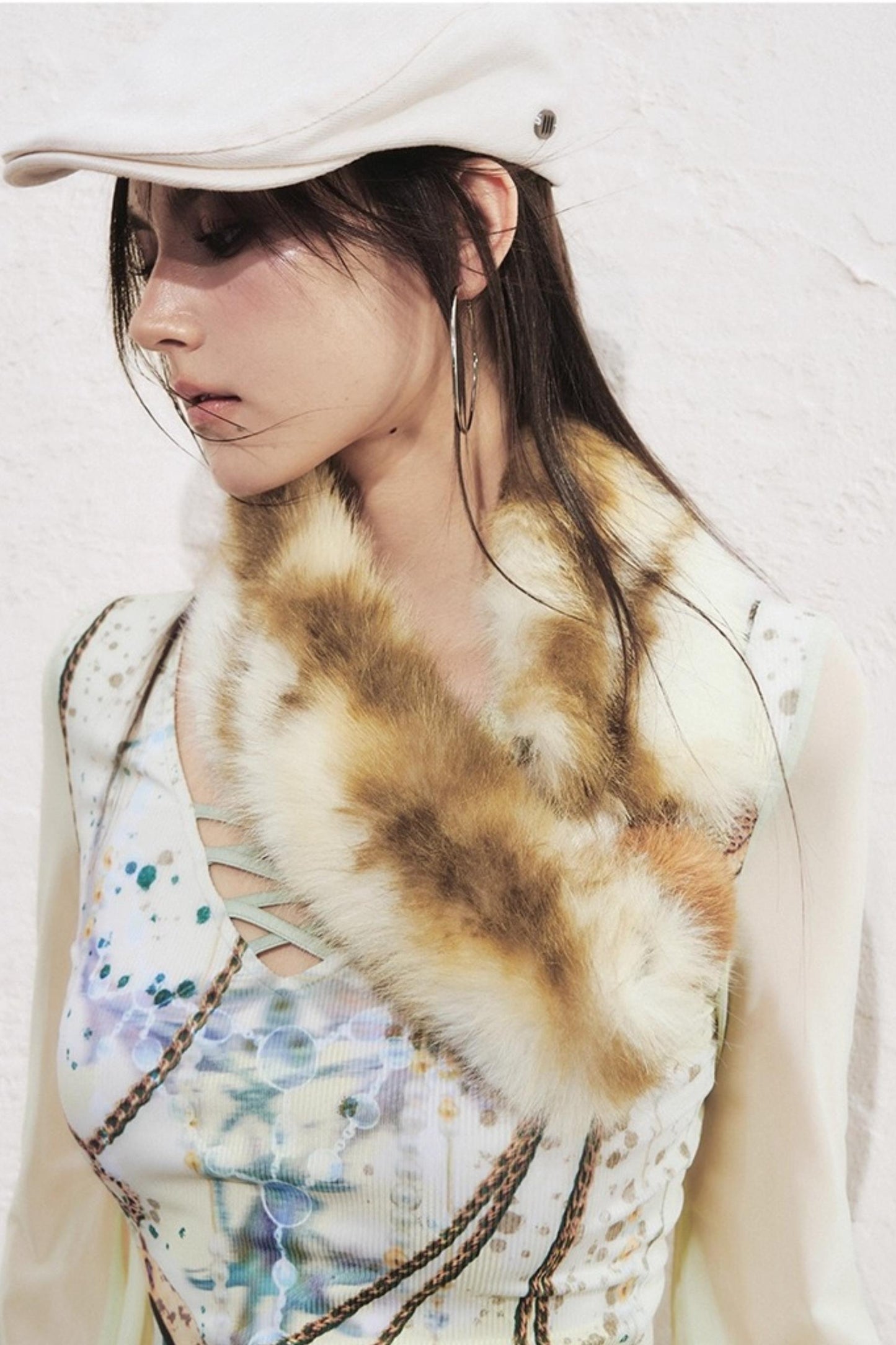 Multi-Colored Fur Ball Scarf