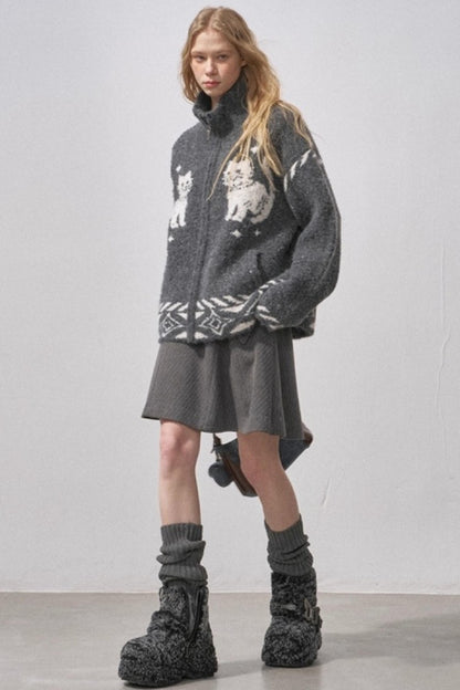 Star Kitty Jacquard Cardigan