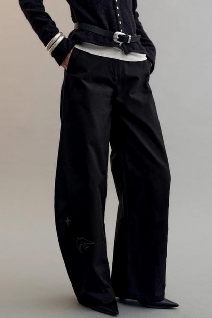 Star Bird Embellished Loose Pants