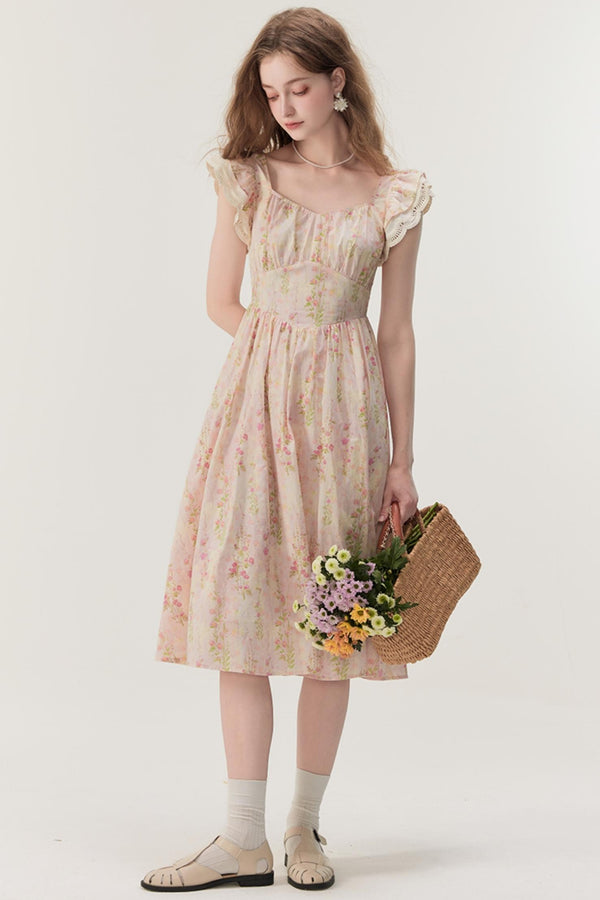 French Lace Floral Dress