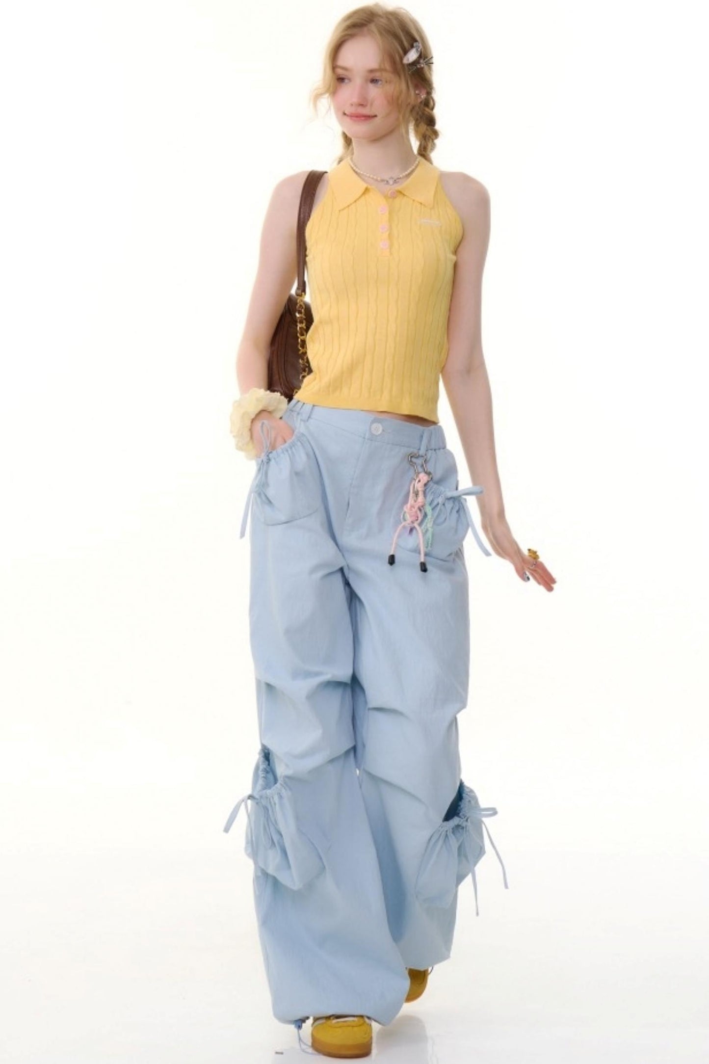 High-Waisted Wide-Leg Trousers