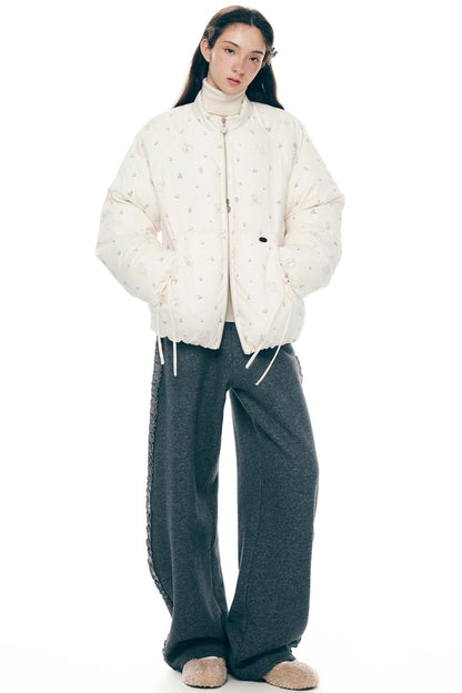 Gray Lace-Up Sweatpants