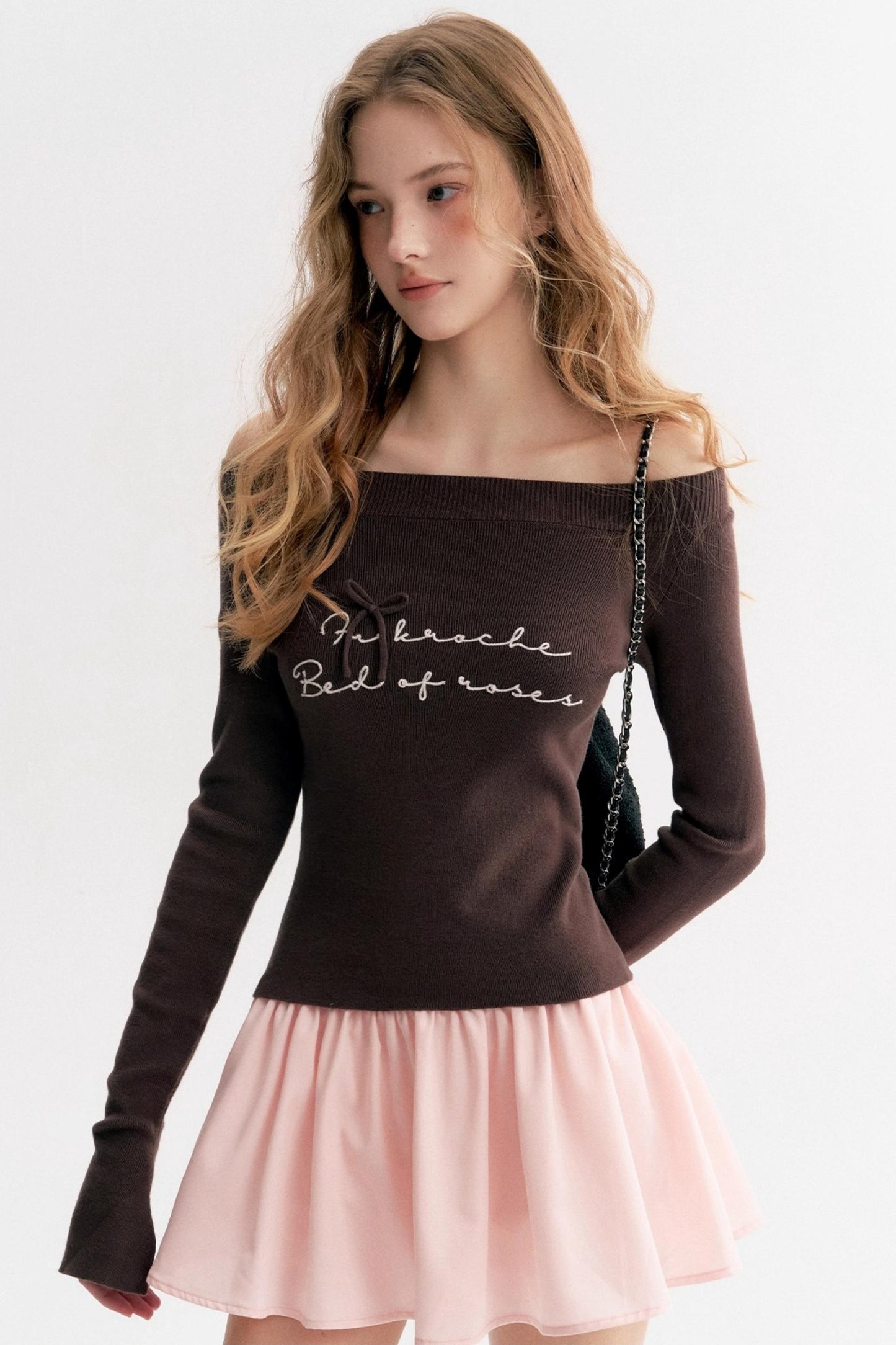 Rose Cream Cotton Puffy A-Line Skirt