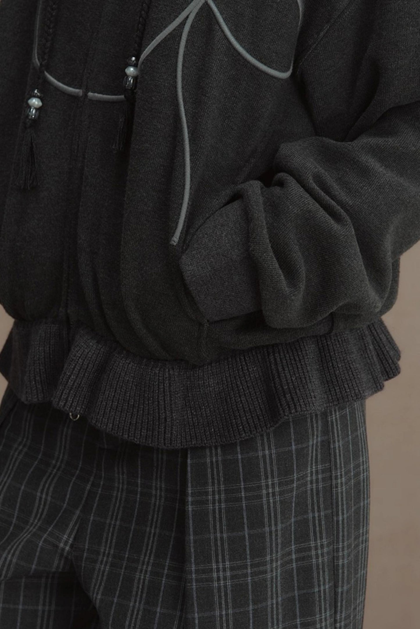 Autumn Gray Hooded Zipper Jacket