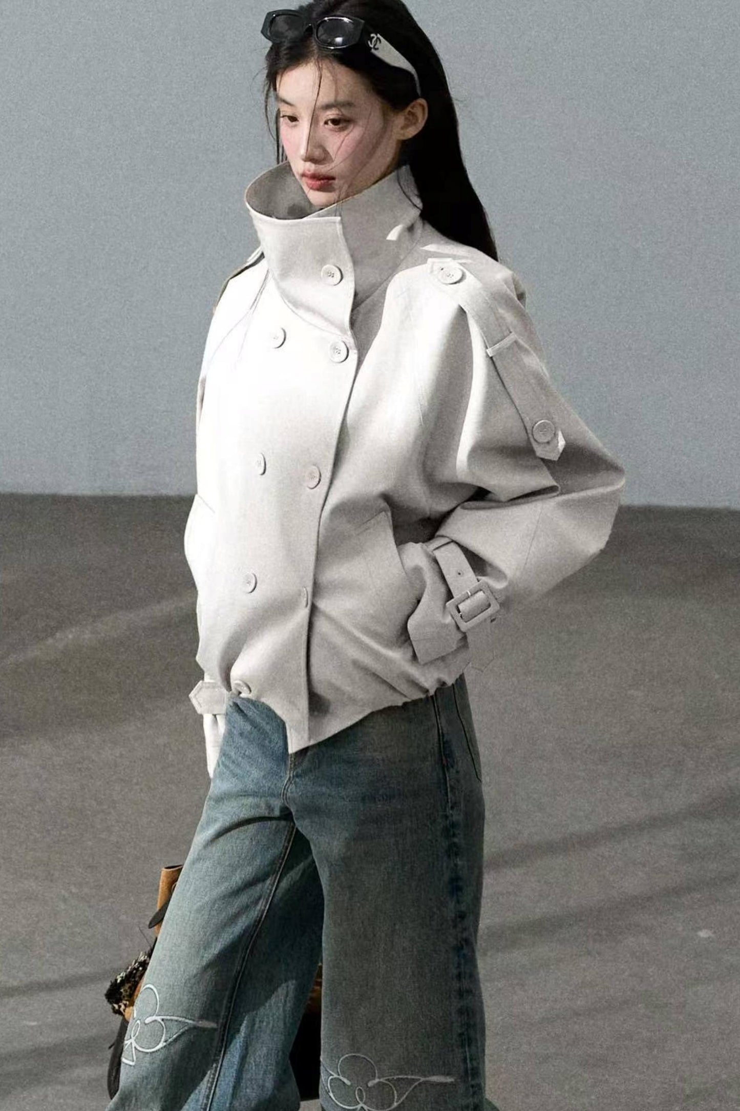 Rise Collar Trench Coat