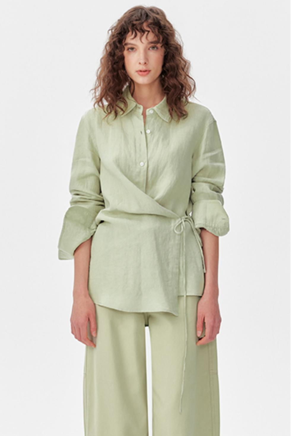 Mint Linen Shirt Pants Set-Up