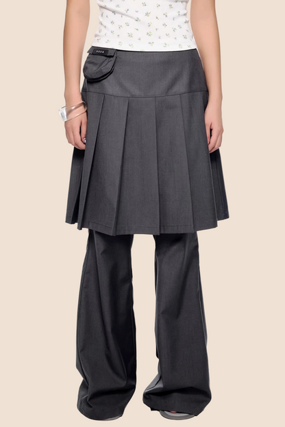 Vintage Pleated Flared Pants