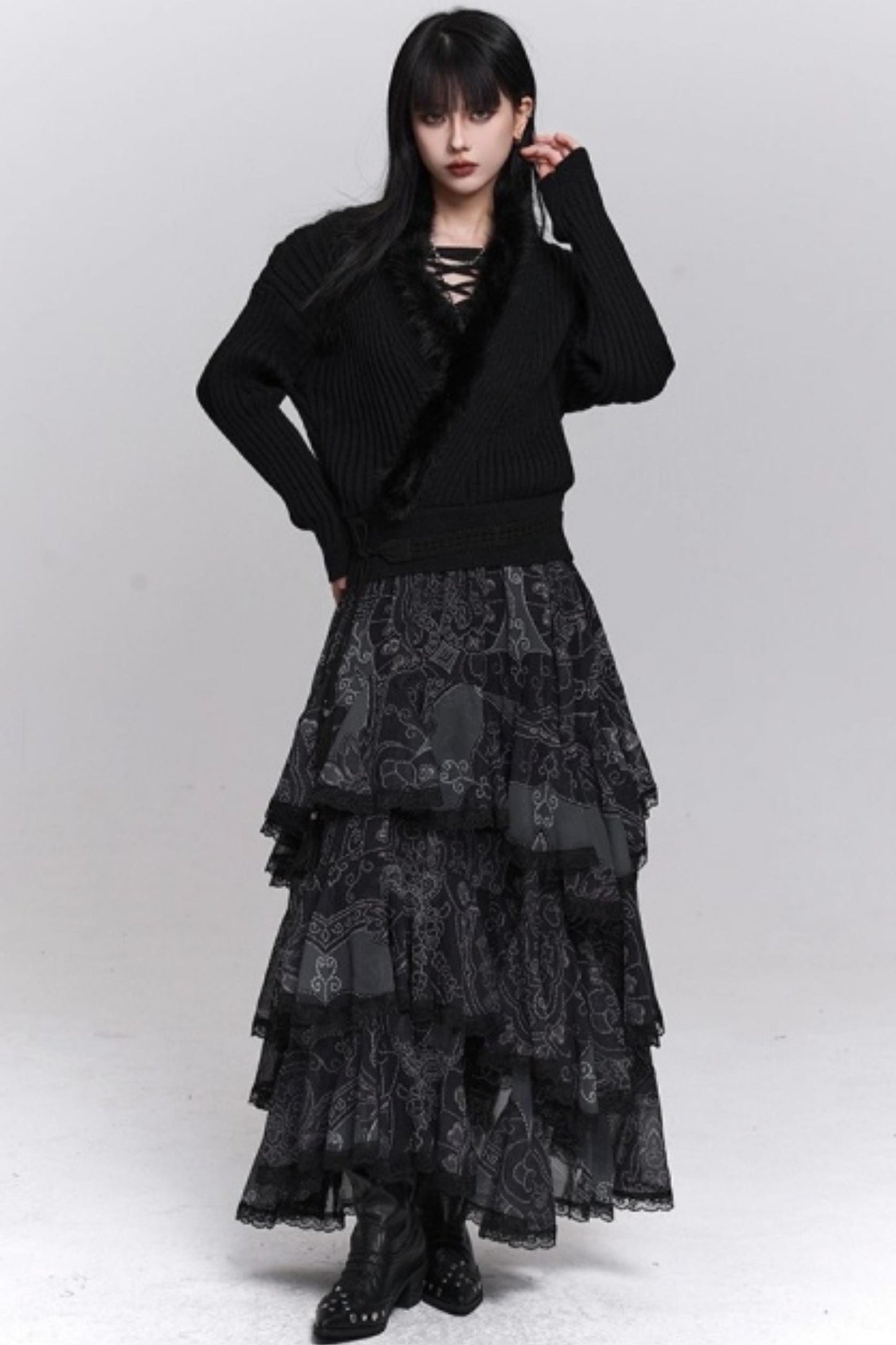 Black Irregular Skirt