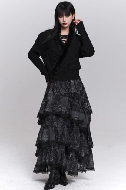 Black Irregular Skirt