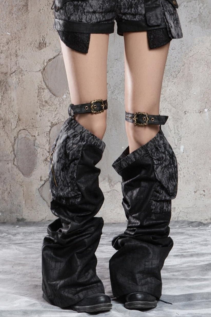 Retro Distressed Slim Shorts & Socks Set-Up