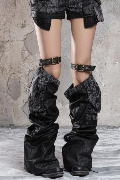 Retro Distressed Slim Shorts & Socks Set-Up