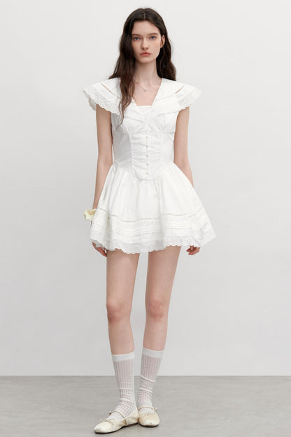 Vintage Lace Neck Dress