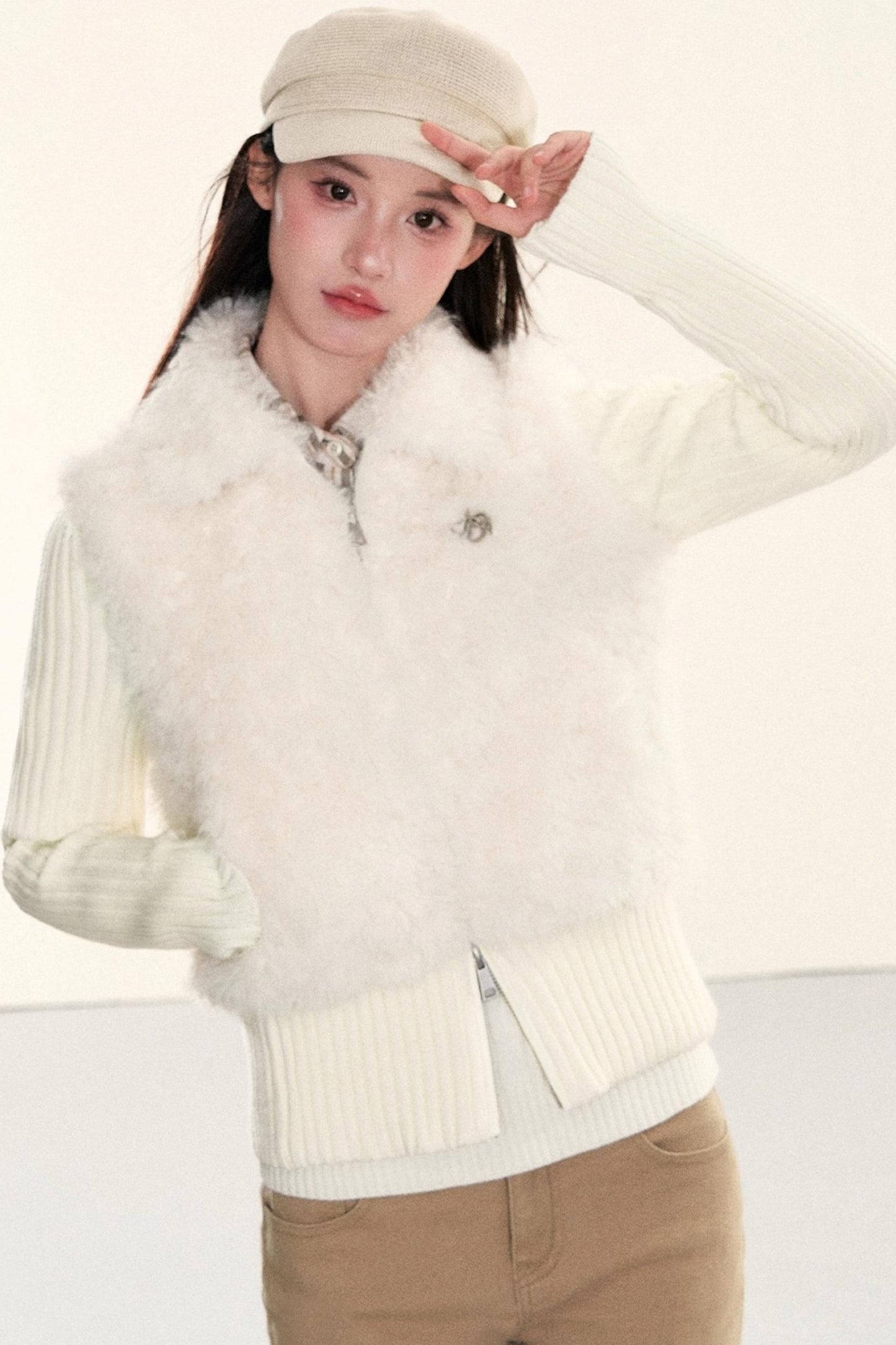 Velvet Fur Patchwork Jacket