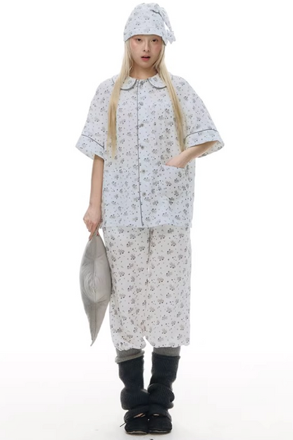 Pony-Printed Matching Pajama Set