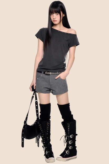 Rivet Retro A-Line Shorts