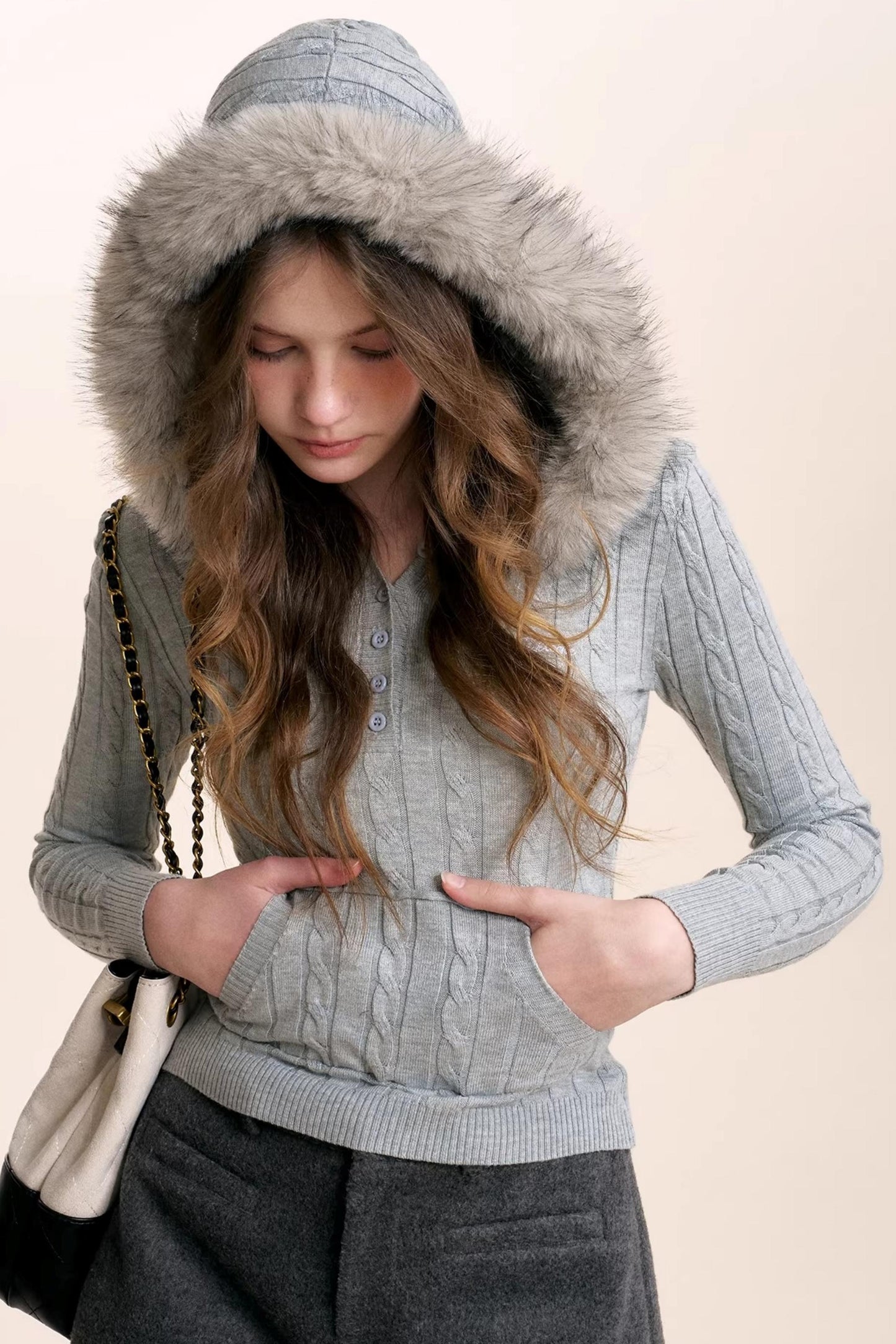 Plush Winter Fur Collar Sweater