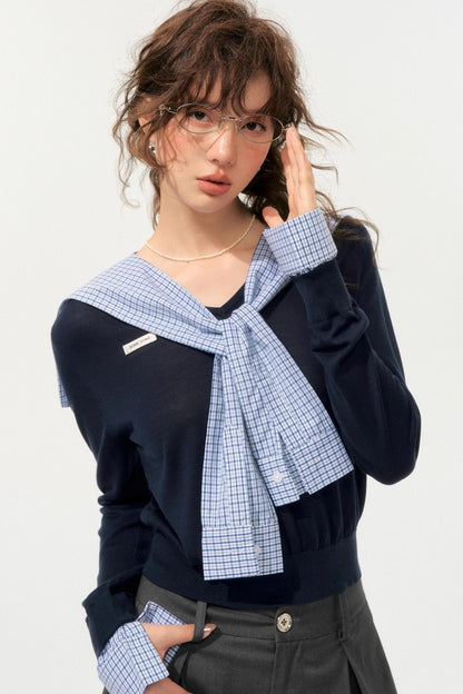 Vintage V-Neck Long Sleeve Top