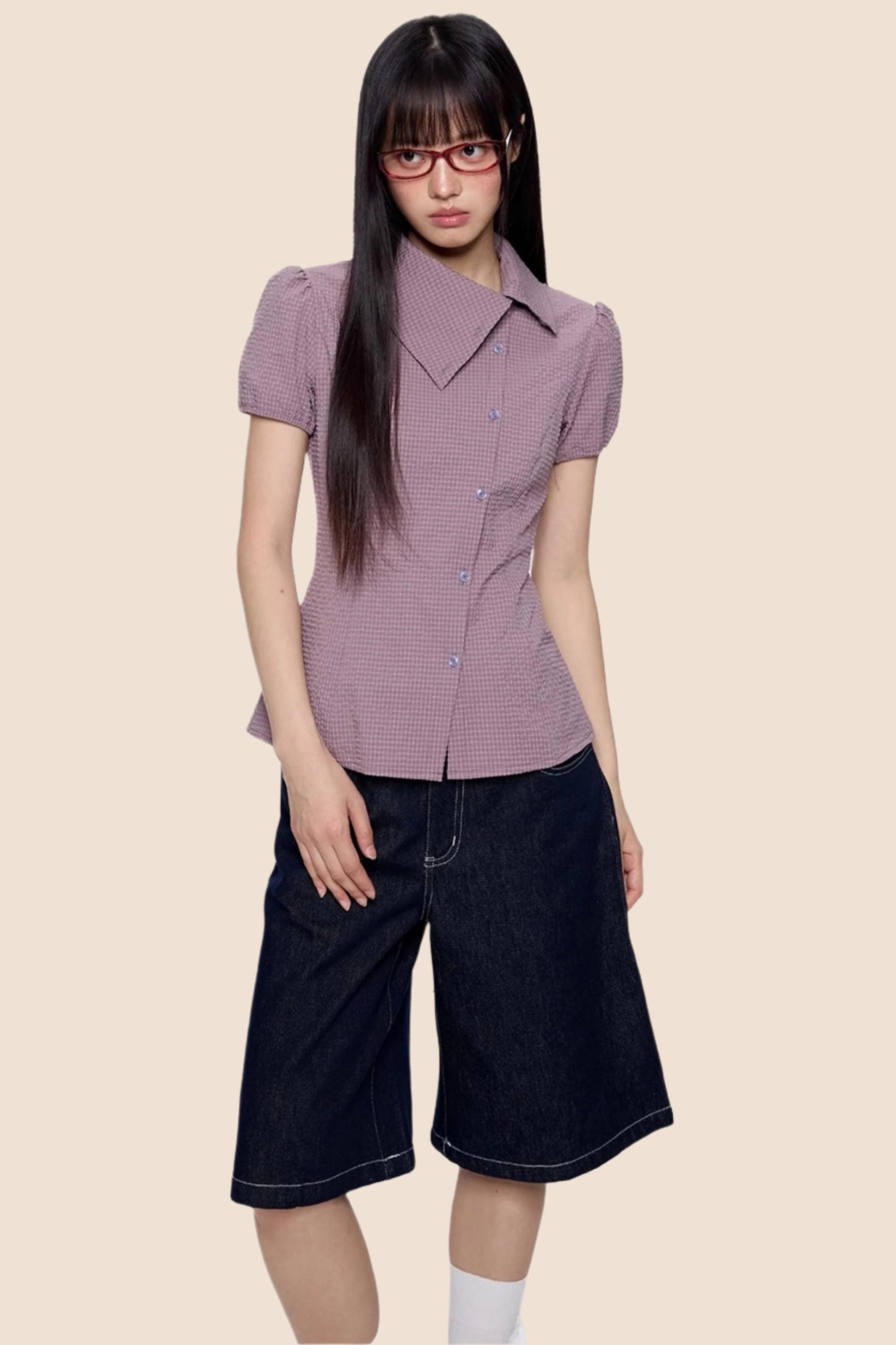 Purple Plaid Summer Shirt