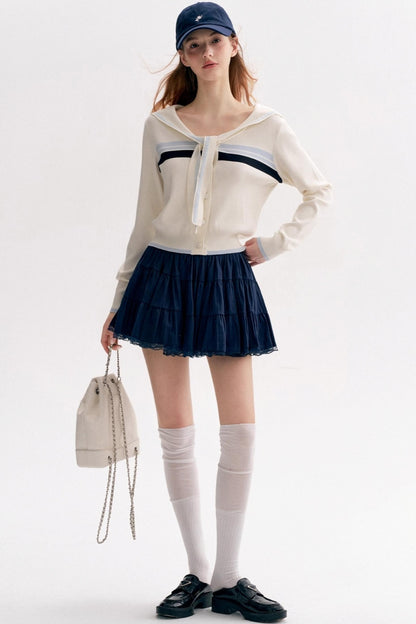 Ballet Lace Puffy A-Line Short Skirt